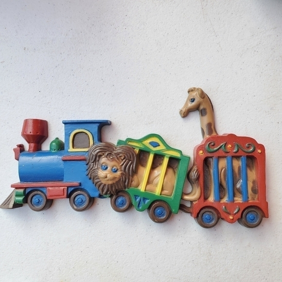 Vtg Homco ZOO Train wall plaques Lion Giraffe Tiger Elephant nursery room decor - Picture 5 of 5